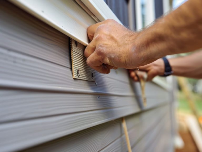 Close-up of hands installing siding on a house, showcasing craftsmanship and home improvement in progress, Roseville