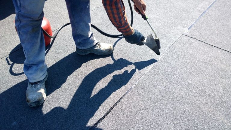 roofer repairing roof, Roseville, Minnesota